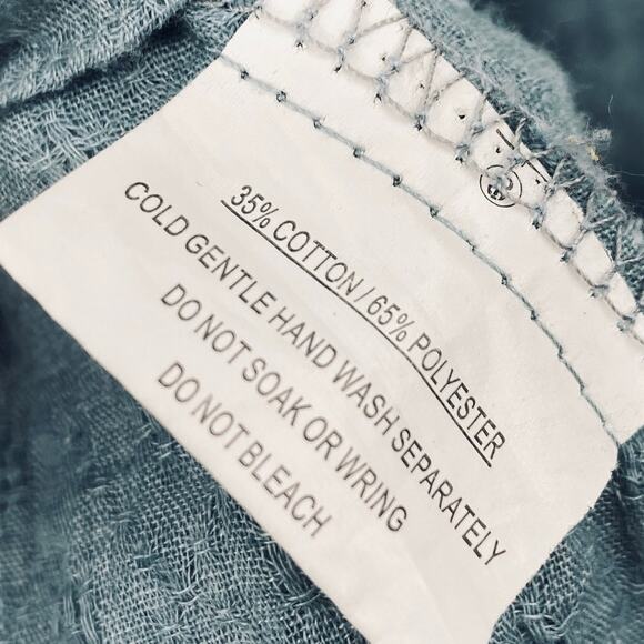 Hello Molly Crochet Detail Mini Swing Dress Halter Open Back V Neck Turquoise XS - Picture 8 of 9